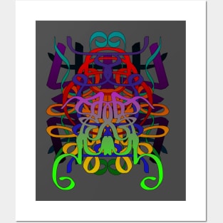 Abstract Symmetrical Colorfull Ribbons Posters and Art